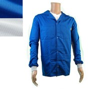 TRANSFORMING TECHNOLOGIES ESD Jacket, Waist Length, Lapel Collar, Knit Cuff, Small, White JWC5402WH